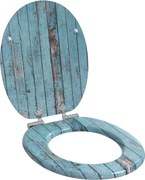 vidaXL Capac de toaletă cu închidere lentă albastru 44 x 38 cm