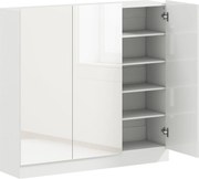 HOMCOM Dulap de Pantofi pentru 25-30 de Pantofi cu Uși Amortizate, Alb Lucios | Aosom Romania