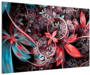 Tablou abstract cu flori exotice (90x60 cm)