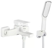 Baterie cada TRENDY’S, pipa fixa, montare pe perete, alb mat