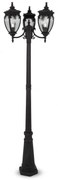 Stalp de exterior cu 3 brate protectie IP44, Fleur H-239cm, bronz antic