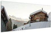 Tablou - cabana montană în zăpadă (120x50 cm)