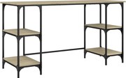 vidaXL Birou, stejar sonoma, 140x50x75 cm, metal și lemn prelucrat