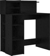 vidaXL Birou cu raft Stejar Negru 90 x 48 x 101,5 cm Lemn compozit