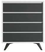 Comodă Suvera White and Anthracite