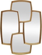 Oglinda perete design geometric QUADRA 90cm auriu