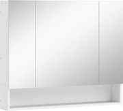 kleankin Dulap de Baie Montat pe Perete cu Oglindă și Rafturi Reglabile, Alb | Aosom Romania