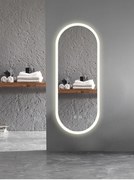 Oglindă baie, Multifuncțională, Iluminare LED Touch, Intensitate reglabila, Sistem Dezaburire, Ceas electronic încorporat, Indicator Temperatura, 100x40 cm