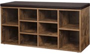 Dulap pentru incaltaminte cu banca TAYLOR 104x30x48 cm, rustic maro
