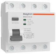 Siguranta cu protectie diferentiala RCCB, 4P, 40A, 300mA, tip AC, 10kA, Braytron