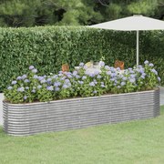 vidaXL Strat înălțat grădină 368x80x68 cm oțel galvanizat