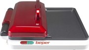 Resigilat: Gratar electric multifunctional Beper P101CUD500 4в1, 1000 W, 4 zone de gatit, Acoperire antiaderenta, Rosu