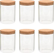 vidaXL Borcane din sticlă depozitare, capac de plută, 6 buc., 650 ml