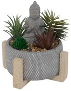 Planta artificiala in ghiveci gri Buddha Namana 16/16 cm