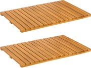 vidaXL Covoraș de baie Simplu Maro 60 x 40 cm lemn