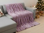 Patura din microplus Christmas PAINTY luminoasa, visinie Dimensiune: 150 x 200 cm