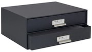 Organizator cu 2 sertare pentru documente Bigso Box of Sweden Birger, 33 x 22,5 cm, gri închis