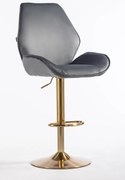 HR350W Scaun Grafit din Catifea Bază Aurie