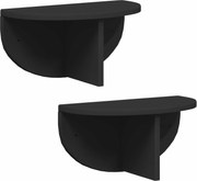 vidaXL Raft de perete 2 pcs Negru 38 x 19 x 19 cm Lemn compozit