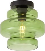Plafonieră retro neagră cu sticlă verde - Denise