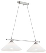 Lustra, Pendul realizat manual ARTDESIGN 2L, crom satinat/ alb opac
