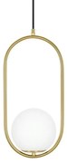 Lustra design miminalist, Metal auriu, Glob Sticla, AURELIA 40