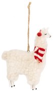 Ornament de Crăciun lucrat manual din material textil 13 cm Llama – Sass &amp; Belle