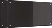 vidaXL Panou de bucătărie 2 pcs Negru 80 x 40 cm sticlă securizată