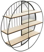 Etajeră rotundă suspendată cu oglindă ZINA, Ø 56 cm