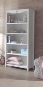 Bibliotecă AMORI pentru Copii, cu 5 Compartimente, Alb (Pin Masiv și MDF), Design Romantic – Vipack
