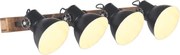 vidaXL Lampă de perete industrială, negru, 90 x 25 cm, E27