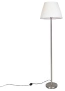Lampa de podea moderna din otel cu abajur plisat alb 45 cm - Simplo