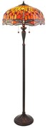 Endon 64070 - Lampadar Tiffany DRAGONFLY, 2xE27/60W/230V, diametru 50 cm
