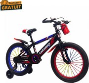 Bicicleta copii Caraiman 14 inch, cu roti ajutatoare, bidon apa, rosie