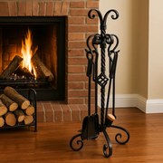 Set ustensile pentru curatare semineu sau soba din fier forjat, 71 cm , Jar