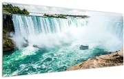 Tablou cu cascadele și corabie (120x50 cm)