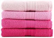 Set 4 prosoape baie Foutastic Rose, 70 x 140 cm, roz