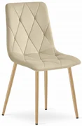 Scaun Bucatarie/Dining Fido Picioare Finisaj Lemn, Catifea Bej