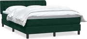 vidaXL Pat box spring cu saltea, verde închis, 160x220 cm, catifea