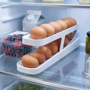 Organizator pliabil pentru ouă pentru frigider - 2 rânduri - alb
