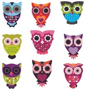 Decorațiune autocolantă Owls, 30 x 30 cm