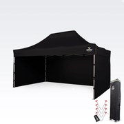 Cort promoțional profesional tip foarfecă 3x4,5m | Profil ALU masiv 1,8mm - cu 3 pereți - Negru