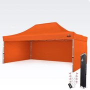 Cort evenimente pliabil 4x6m - cu 3 pereți - Portocaliu