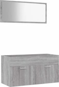vidaXL Set mobilier de baie, 2 piese, gri sonoma, lemn prelucrat