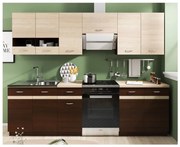 Set mobilier de bucătărie VALERIA 240 cm, stejar sonoma/maro