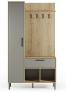 Set pentru hol verde/în culoare naturală cu aspect de lemn de stejar 108x195x35 cm Heidy – Marckeric