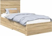 vidaXL Cadru de pat cu sertar Stejar Sonoma 90 x 200 cm Lemn compozit
