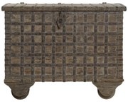 Cufar vintage, din lemn de tec, sculptat manual, Legacy