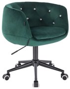 HR333CK Scaun Catifea Verde cu Bază Neagră