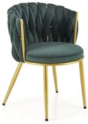 Scaun K517 velvet verde/auriu